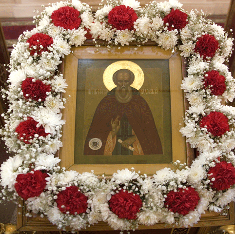 Икона преподобного Сергия Радонежского. Троице-Сергиев Варницкий монастырь (на родине пр. Сергия)